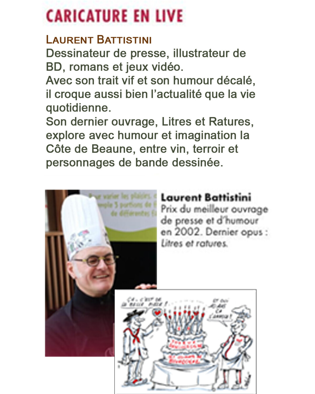 caricaturiste Laurent Battistini site