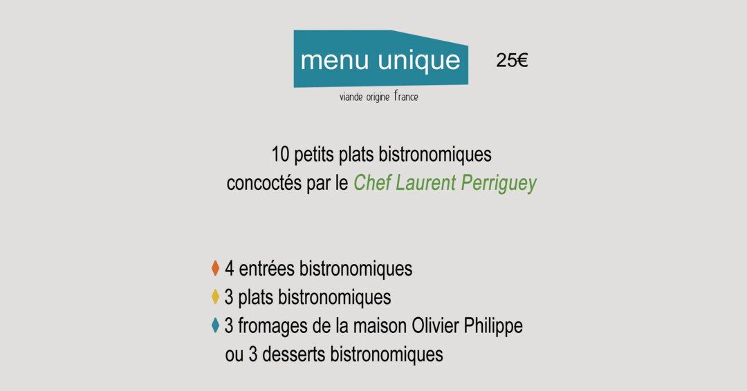 menu soir bistrot